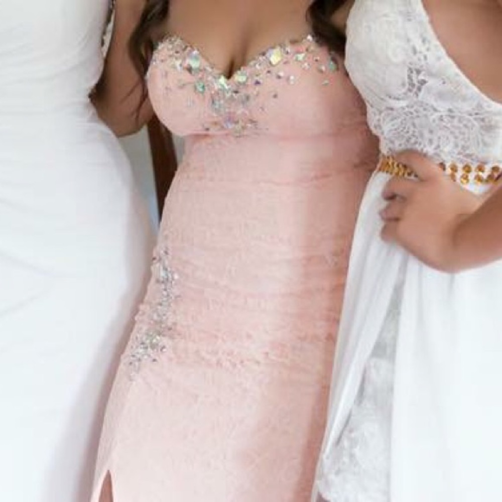 Pink LACE PROM DRESS